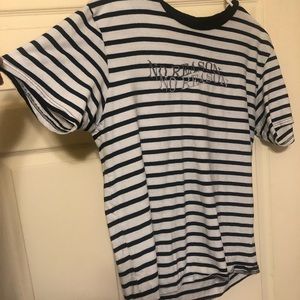 Striped (embroidered) “No reason” tee